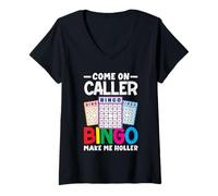 Femme Bingo Come on Caller Make Me Holler Fun T-Shirt avec Col en V