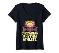 Femme Biologie de l'ADN de l'athlète du Rythme circadien T-Shirt avec Col en V