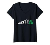 Femme Biologie Evolution Drôle de Professeur de Sciences biologiste T-Shirt avec Col en V
