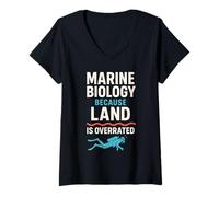 Femme Biologiste Marin océanographe Deep Sea Nerd Science Pride T-Shirt avec Col en V