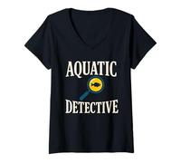 Femme Biologiste Marin océanographe Deep Sea Nerd Science Pride T-Shirt avec Col en V