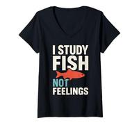 Femme Biologiste Marin océanographe Deep Sea Nerd Science Pride T-Shirt avec Col en V
