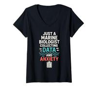 Femme Biologiste Marin océanographe Deep Sea Nerd Science Pride T-Shirt avec Col en V