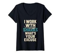 Femme Biologiste Marin océanographe Deep Sea Nerd Science Pride T-Shirt avec Col en V