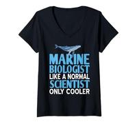 Femme Biologiste Marin Plus Cool Qu’un Scientifique Mer T-Shirt avec Col en V