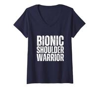 Femme Bionic Épaule Rotateur Manchette Post Chirurgie T-Shirt avec Col en V, Bleu Marine, M