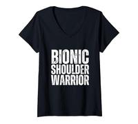 Femme Bionic Épaule Rotateur Manchette Post Chirurgie T-Shirt avec Col en V, Noir, XL
