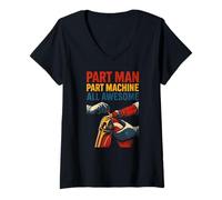 Femme Bionic Genouillère pour Homme T-Shirt avec Col en V