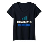 Femme Biostatisticien Biostatistique Chercheur Santé publique T-Shirt avec Col en V