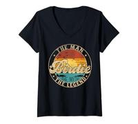 Femme BIRDIE The Man The Myth The Legend First Name T-Shirt avec Col en V