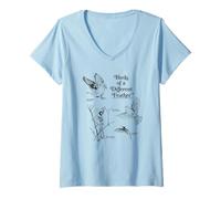 Femme Birds of a Different Feather Backyard Birdwatching Sketch T-Shirt avec Col en V