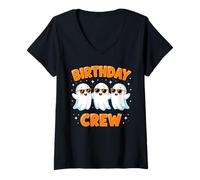 Femme Birthday Boo Crew Funny Ghost Matching Family Squad Group T-Shirt avec Col en V