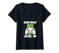 Femme Birthday Boy Time To Move Up Gamer Gift for Boys T-Shirt avec Col en V