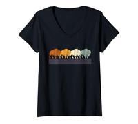 Femme Bison American Buffalo T-Shirt avec Col en V