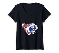 Femme Bison féroce Bison Américain Amoureux des Animaux Sauvages T-Shirt avec Col en V