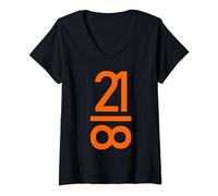 Femme BITCOIN 21 MILLIONS INFINITY BLOCKCHAIN CRYPTO T-Shirt avec Col en V