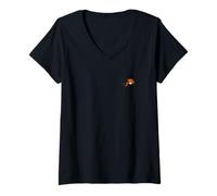 Femme Bitcoin Dragon Petit Mignon Discret Peu réservé T-Shirt avec Col en V