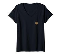 Femme Bitcoin Église Religion Symbole Petit Discret Peu Simple T-Shirt avec Col en V