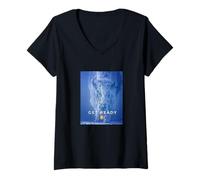 Femme Bitcoin Get Ready Buffle Bison Neige Hiver Montagnes Froid T-Shirt avec Col en V