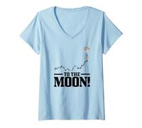 Femme Bitcoin HODL Logo Crypto Monnaie T-Shirt avec Col en V