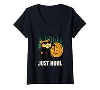 Femme Bitcoin Holder - Matrix Hamster - Plan B T-Shirt avec Col en V
