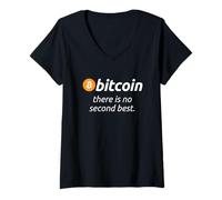 Femme Bitcoin - There is No Second Best Funny BTC Citation T-Shirt avec Col en V