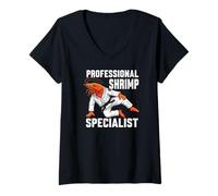 Femme BJJ Professional Shrimp Specialist Funny Jiu Jitsu Grappling T-Shirt avec Col en V