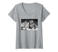 Femme Björn Borg au tournoi de tennis de Wimbledon 1976 T-Shirt avec Col en V