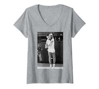 Femme Björn Borg en action au tournoi de tennis de Wimbledon 1980 T-Shirt avec Col en V
