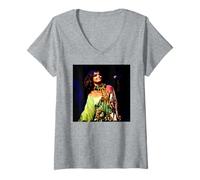 Femme Bjork Volta Innocence Glastonbury Live 2007 T-Shirt avec Col en V