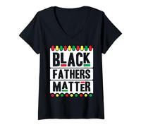 Femme Black Fathers Matter Black History Month T-Shirt avec Col en V