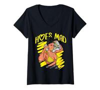 Femme Black Girl Boss Babe x Houes Mad x Money Stack T-Shirt avec Col en V