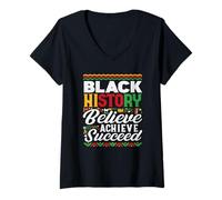 Femme Black History croit réussir T-Shirt avec Col en V
