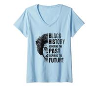 Femme Black History Month Honoring The Past Inspiring The Future T-Shirt avec Col en V