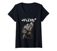 Femme Black Lab Mom Labrador Mama The Lab Mother Retriever Girl T-Shirt avec Col en V