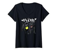 Femme Black Lab Mom The Lab Mother Labrador Mom Retriever Dog Mama T-Shirt avec Col en V