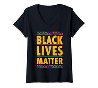 Femme Black Lives Matter Black History Mois Equality Black Pride T-Shirt avec Col en V
