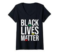Femme Black Lives Matter Love gagne T-Shirt avec Col en V