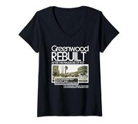 Femme Black Wall Street Greenwood Resilience Legacy Empowerment T-Shirt avec Col en V