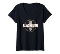 Femme Blackburn North West England Coordonnées Label 2C T-Shirt avec Col en V
