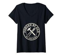 Femme Bladesmith Dad Couteau Maker Hammer Forge Anvil Pro T-Shirt avec Col en V