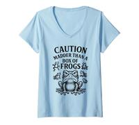 Femme Blagues drôles pour hommes Box Of Frogs T-Shirt avec Col en V