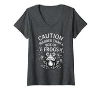 Femme Blagues drôles pour hommes Box Of Frogs T-Shirt avec Col en V
