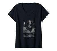 Femme Blaise Pascal Boursier en philosophie en mathématiques T-Shirt avec Col en V