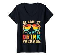 Femme Blame it on The Cruise Package Cruise Croisière Matching T-Shirt avec Col en V