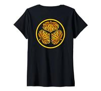 Femme Blason de Shogun pour Les Arts Martiaux, Les Joueurs, Les Fans d'histoire Japonaise T-Shirt avec Col en V