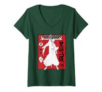 Femme Bleach Ichigo Kurosaki Hollow Mask Collage Red Kanji Anime T-Shirt avec Col en V