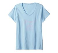 Femme Blessed Abba T-Shirt avec Col en V, Bleu Céleste, L