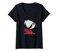 Femme Blessed Be the Fruit Féminisme Littérature T-Shirt avec Col en V