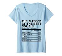 Femme blessed by the best cousin nutrition fact cousins hommes femmes T-Shirt avec Col en V